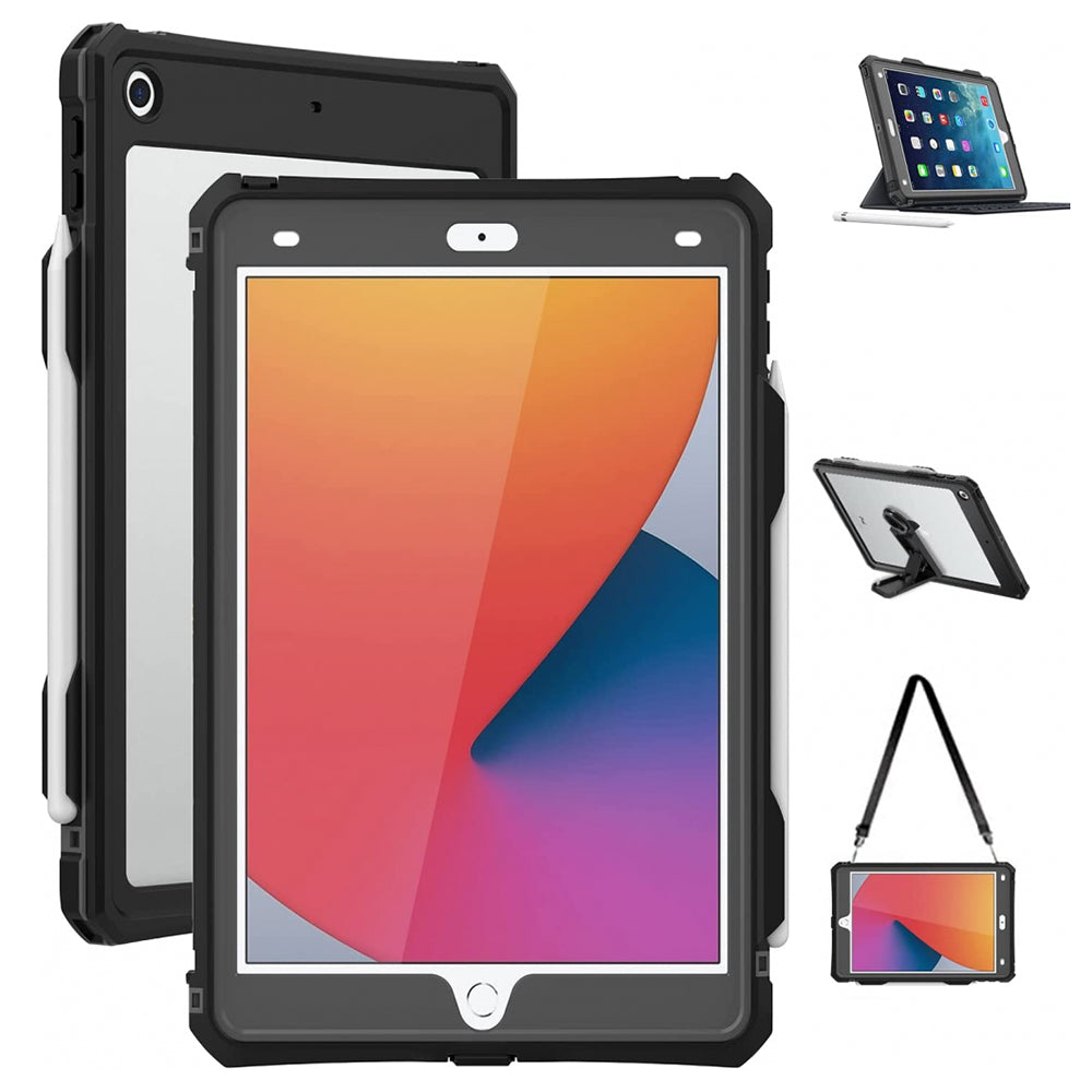 Husa Waterproof pentru Apple iPad 10.2 (2021) / 10.2 (2020) / 10.2 (2019), ShellBox, Neagra