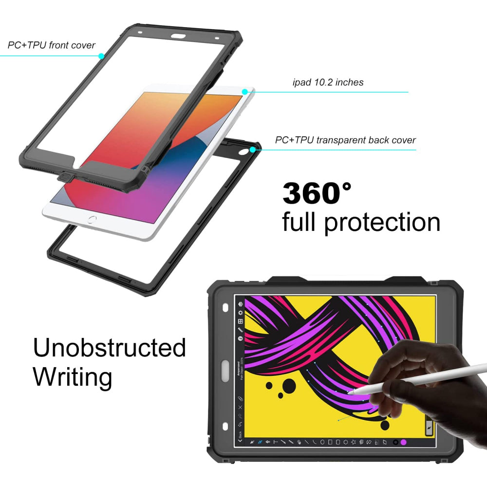 Husa Waterproof pentru Apple iPad 10.2 (2021) / 10.2 (2020) / 10.2 (2019), ShellBox, Neagra