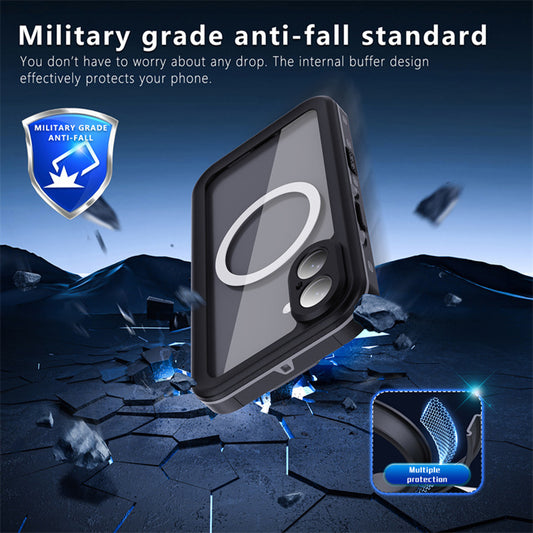 Husa Waterproof pentru Apple iPhone 16, ShellBox, Neagra