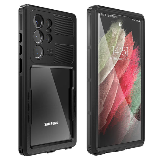 Husa Waterproof pentru Samsung Galaxy S23 Ultra S918, ShellBox, Neagra
