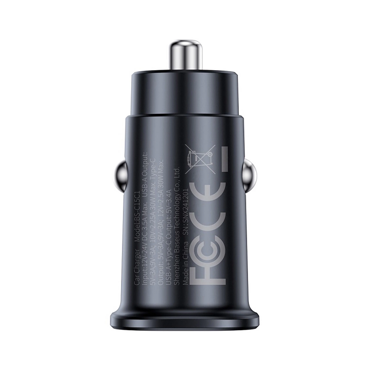 Incarcator Auto Baseus GoTrip, 30W, 3A, 2 x USB-C, Negru