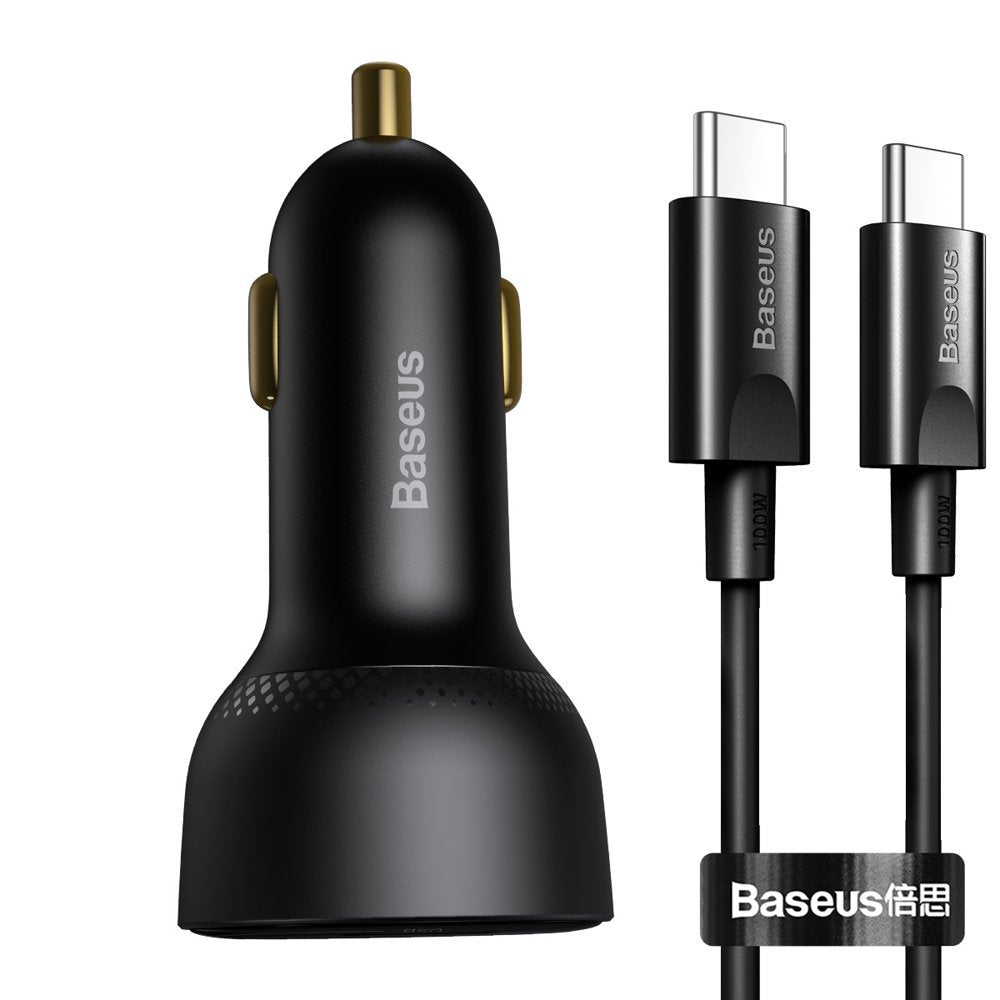 Incarcator Auto Cu Cablu USB-C Baseus Superme, 100W, 5A, 1 x USB-A - 1 x USB-C, Negru TZCCZX-01