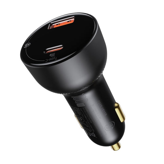Incarcator Auto Cu Cablu USB-C Baseus Superme, 100W, 5A, 1 x USB-A - 1 x USB-C, Negru TZCCZX-01