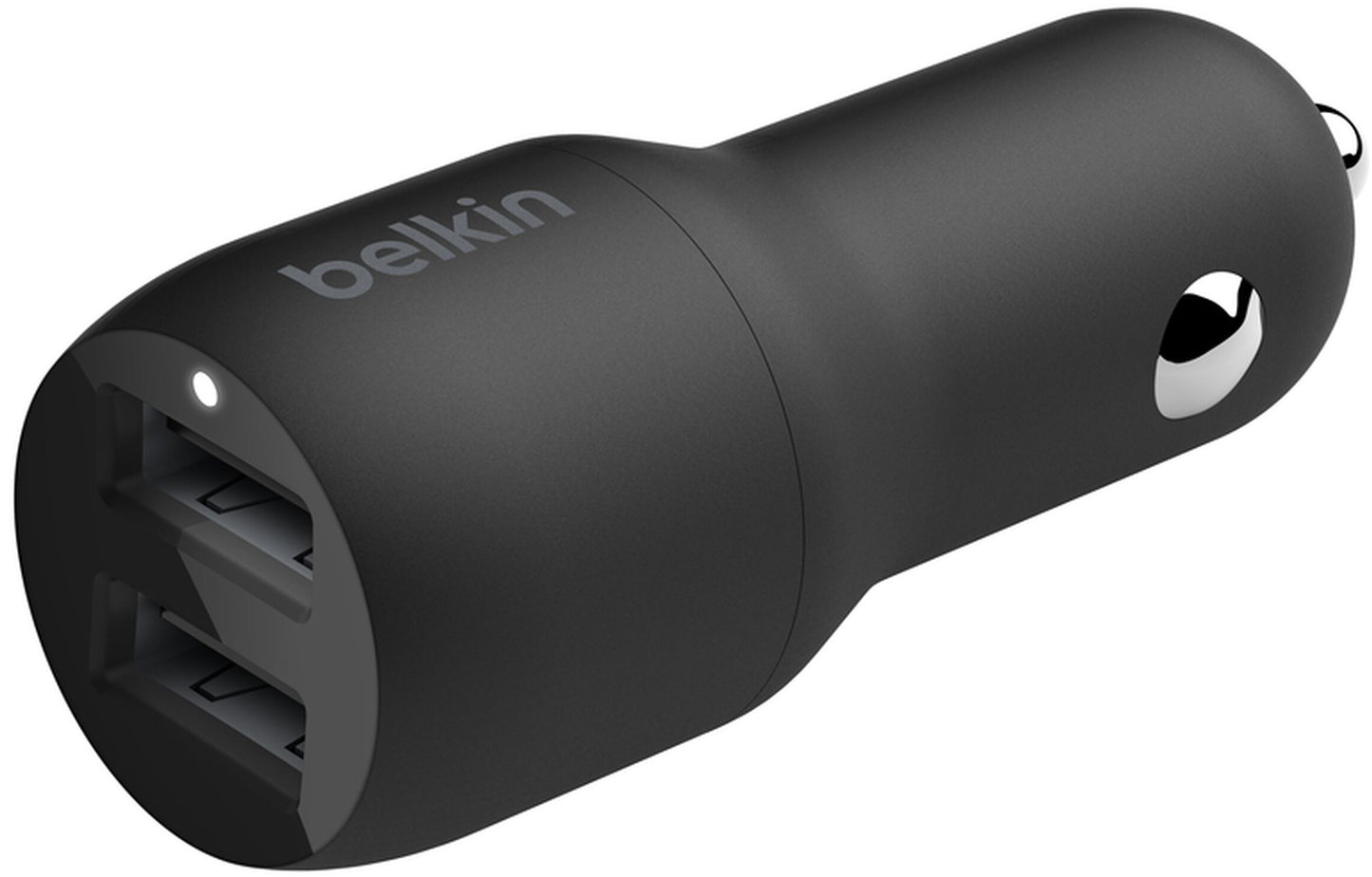 Incarcator Auto Cu Cablu Lightning Belkin BoostCharge Dual, 24W, 2.4A, 2 x USB-A, Negru CCD001bt1MBK