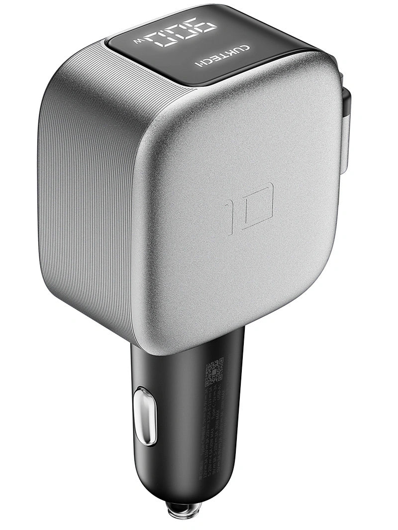 Incarcator Auto Cu Cablu USB-C Cuktech CC903P Display, 100W, 5A, 1 x USB-A - 1 x USB-C, Gri