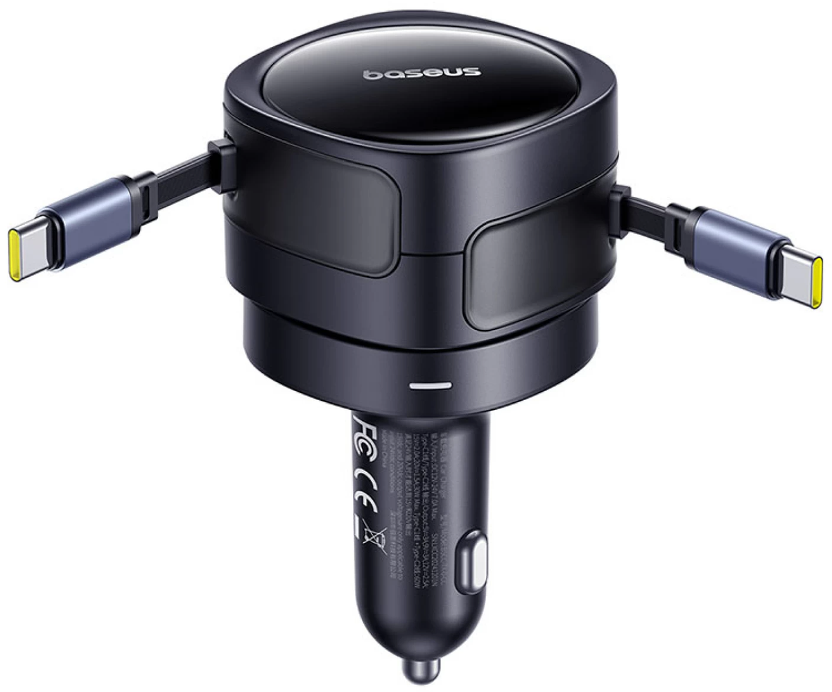 Incarcator Auto Cu Cablu USB-C Baseus Enjoyment Max, 60W, Negru C00035507121-01