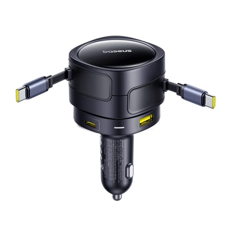 Incarcator Auto Cu Cablu USB-C Baseus Enjoyment Max, 90W, 1 x USB-A - 1 x USB-C, Negru C00035507121-03