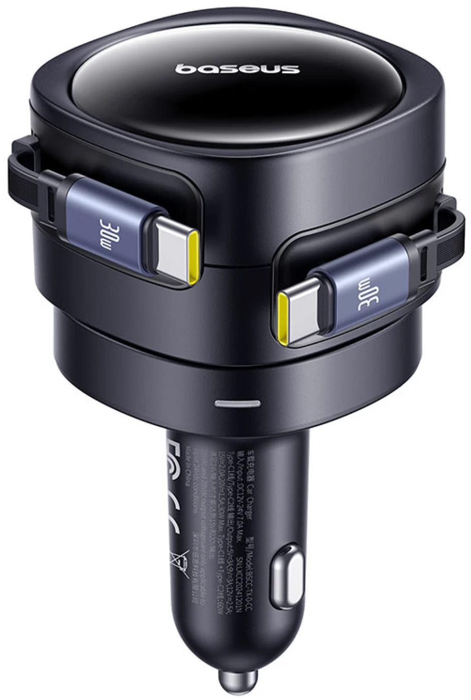 Incarcator Auto Cu Cablu USB-C Baseus Enjoyment Max, 60W, Negru C00035507121-01