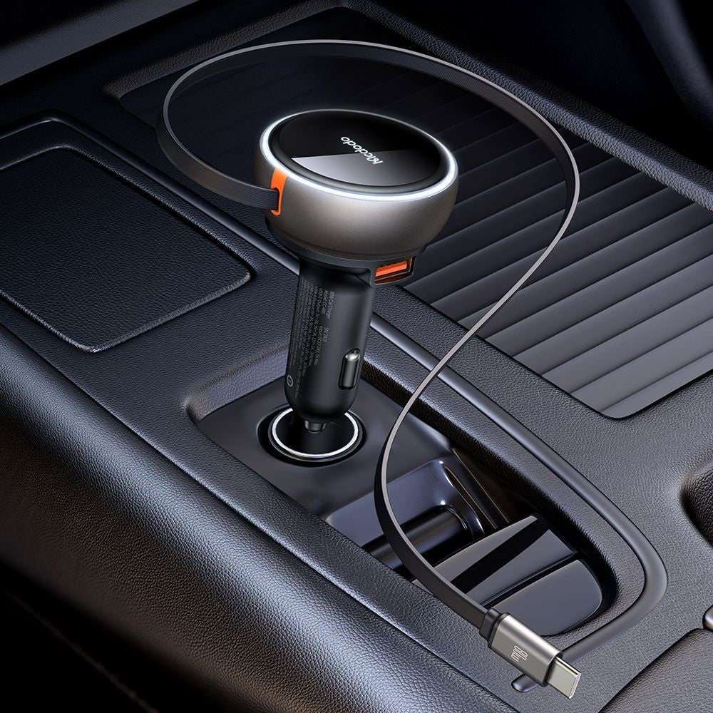 Incarcator Auto Cu Cablu USB-C McDodo CC-4850, 80W, 3A, 1 x USB-A - 1 x USB-C, Negru