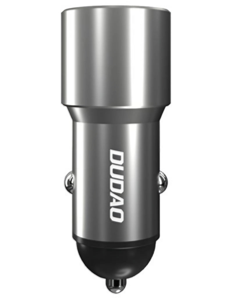 Incarcator Auto Dudao R4PQ NM, 22.5W, 3A, 1 x USB-A - 1 x USB-C, Gri