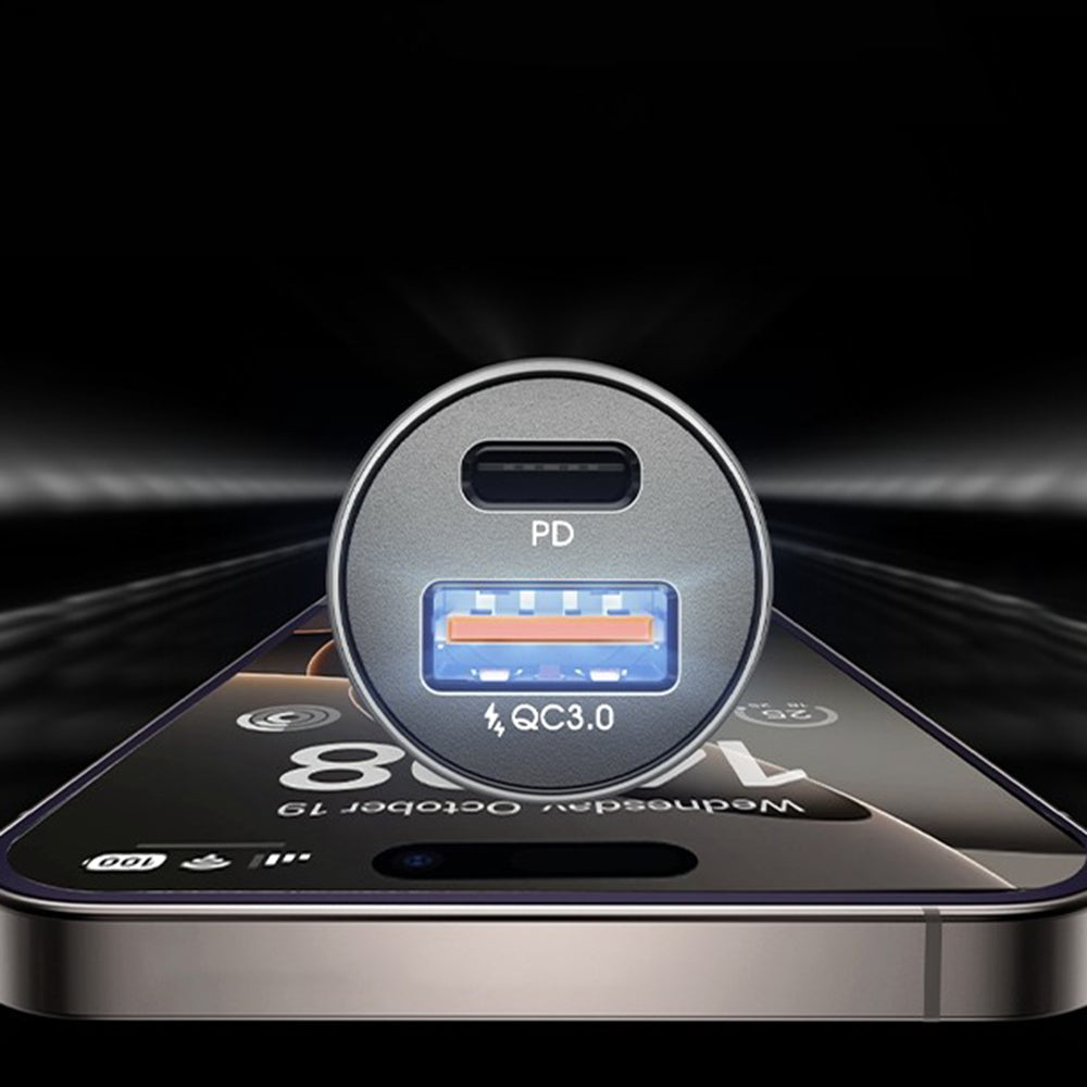 Incarcator Auto Lisen, 36W, 3A, 1 x USB-A - 1 x USB-C, Set 2 bucati, Negru YL0223080038