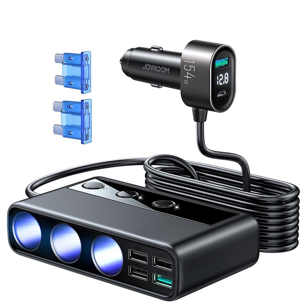 Joyroom JR-CL06 KFZ-Ladegerät 154W | 4x USB-A, 1x USB-C & Zigarettenanzünder | Schwarz