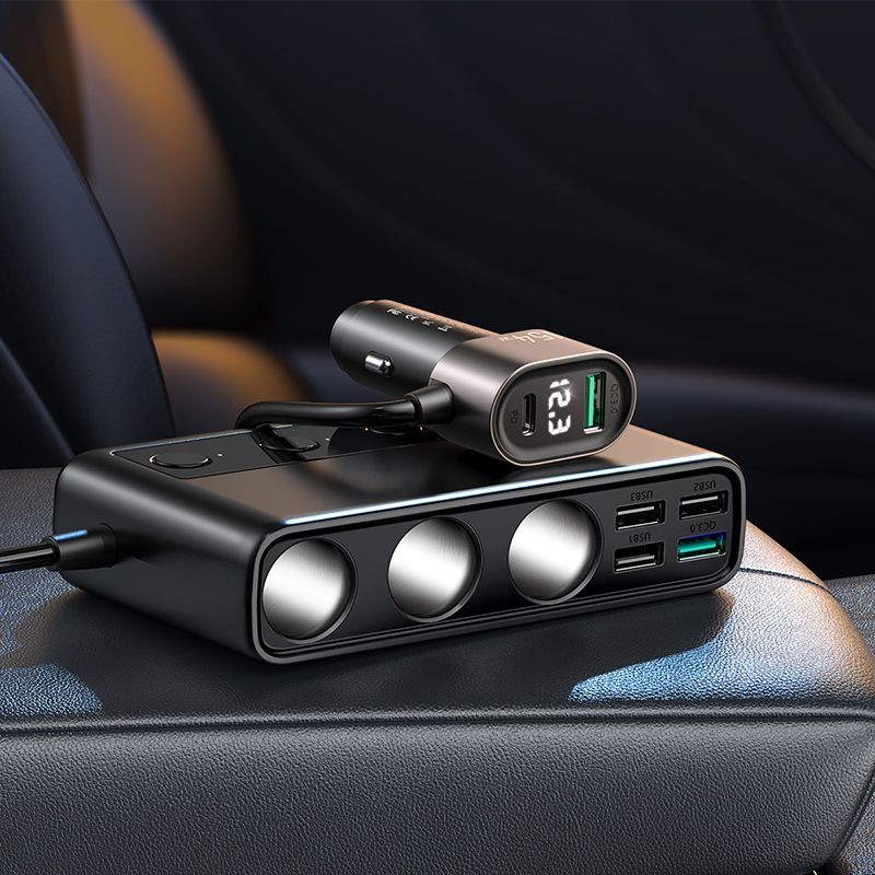 Joyroom JR-CL06 KFZ-Ladegerät 154W | 4x USB-A, 1x USB-C & Zigarettenanzünder | Schwarz