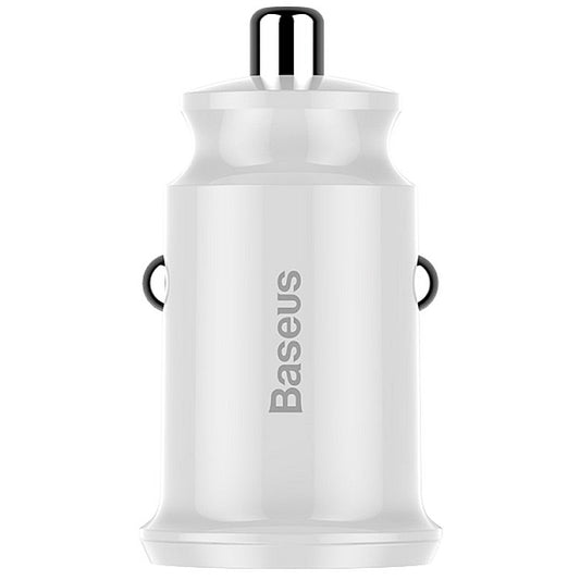 Incarcator Auto Baseus Grain, 10.5W, 2.1A, 2 x USB-A, Alb CCALL-ML02