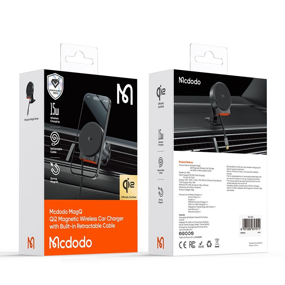 Incarcator Auto Wireless McDodo CH-0091, 15W, 1.67A, Auriu