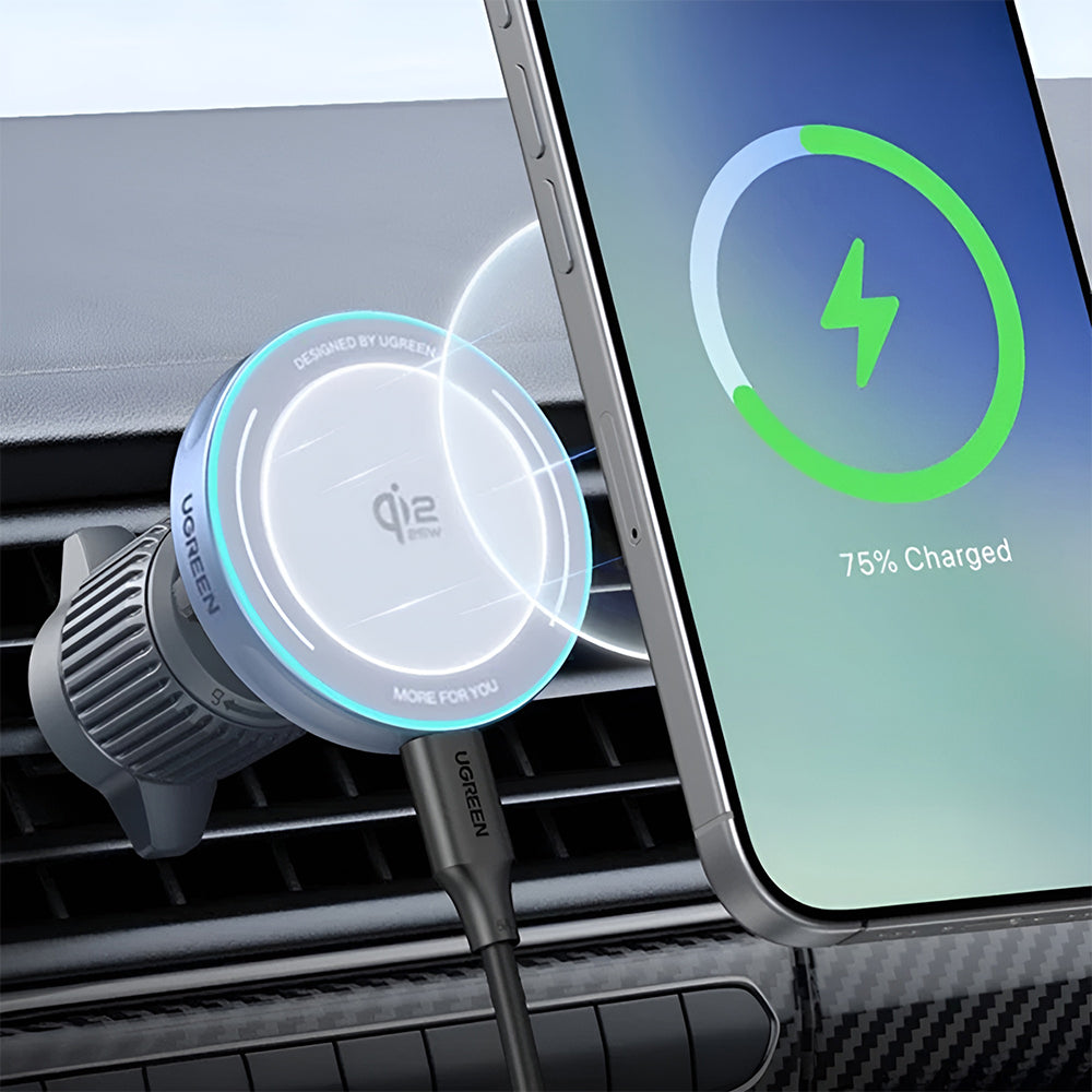 Incarcator Auto Wireless UGREEN W758, 25W, 1.67A, Albastru