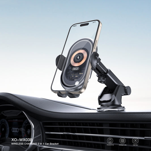 Incarcator Auto Wireless XO Design WX038, 15W, 1.67A, Negru