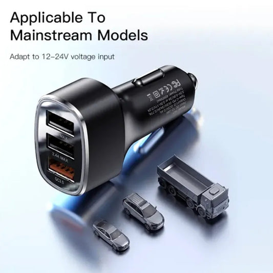 Incarcator Auto Yesido Y46, 42W, 3A, 3 x USB-A, Negru