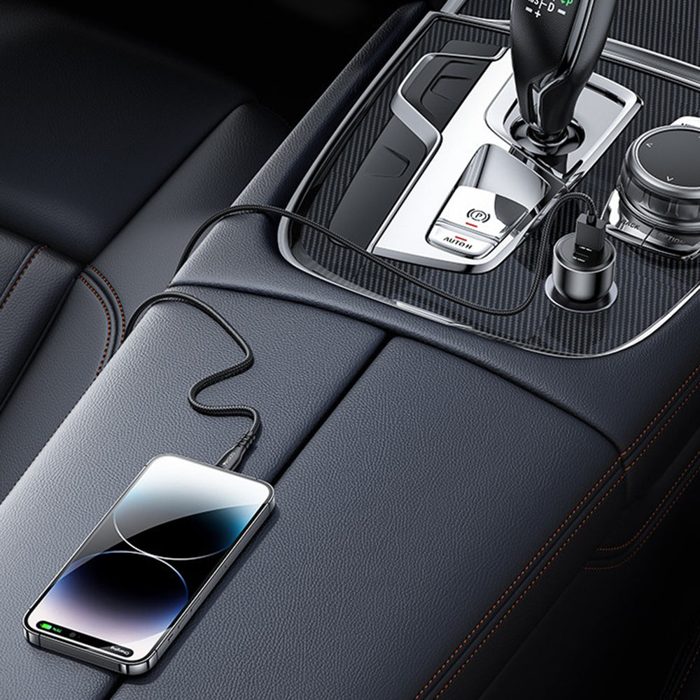 Incarcator Auto Yesido Y65, 100W, 5A, 1 x USB-A - 1 x USB-C, Negru