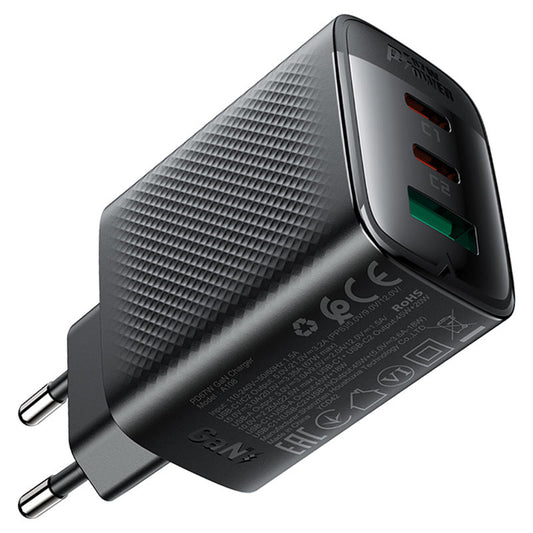 Incarcator Retea Acefast A108, 67W, 3A, 1 x USB-A - 2 x USB-C, Negru