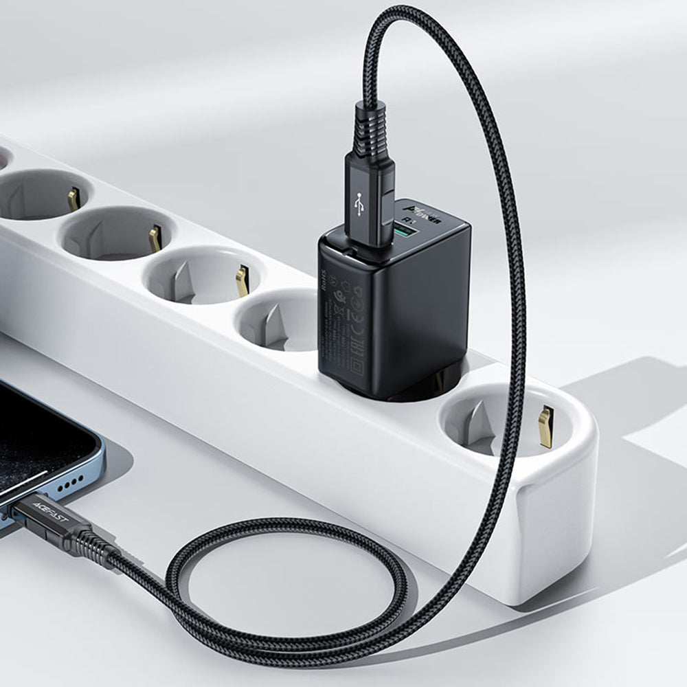 Incarcator Retea Acefast A33, 18W, 3A, 2 x USB-A, Negru