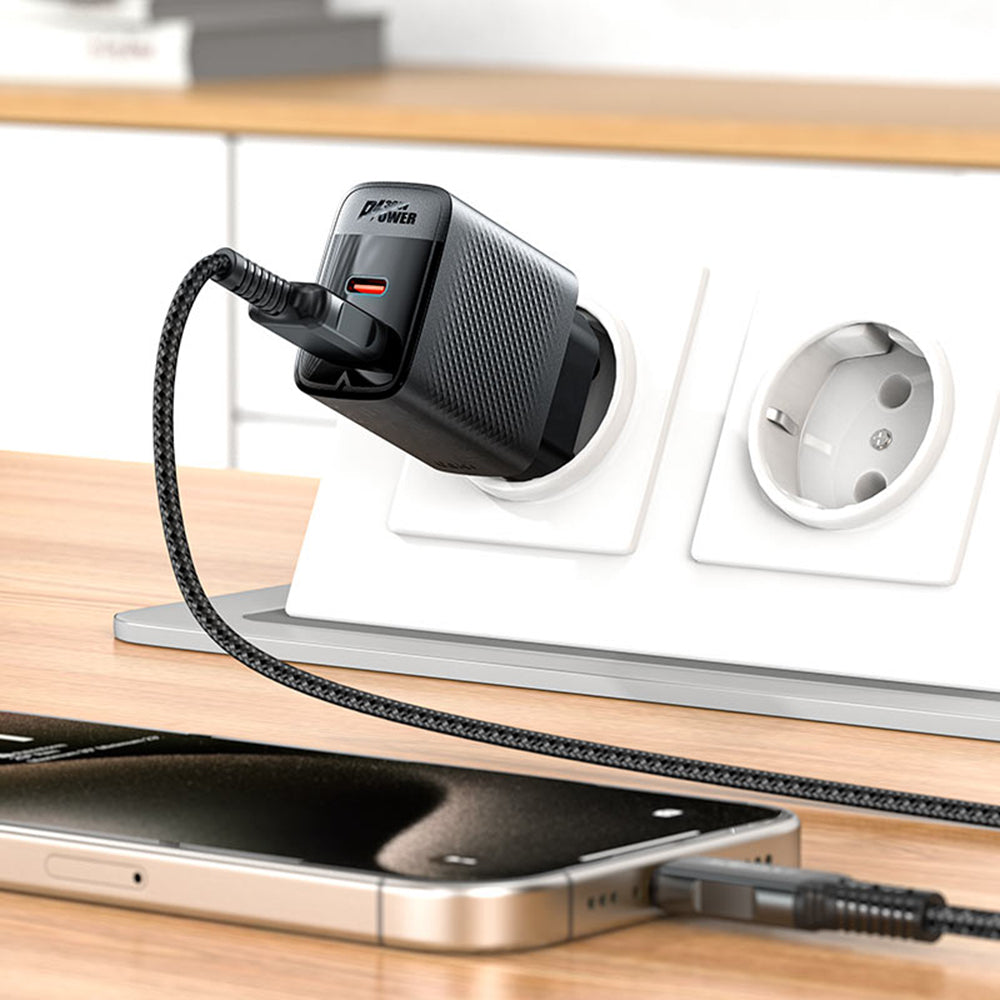 Incarcator Retea Acefast A98, 30W, 3A, 1 x USB-A - 1 x USB-C, Negru