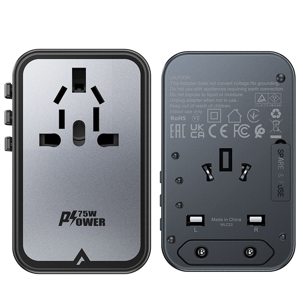 Incarcator Retea Acefast Travel Z1, 75W, 3.35A, 2 x USB-A - 3 x USB-C, Negru