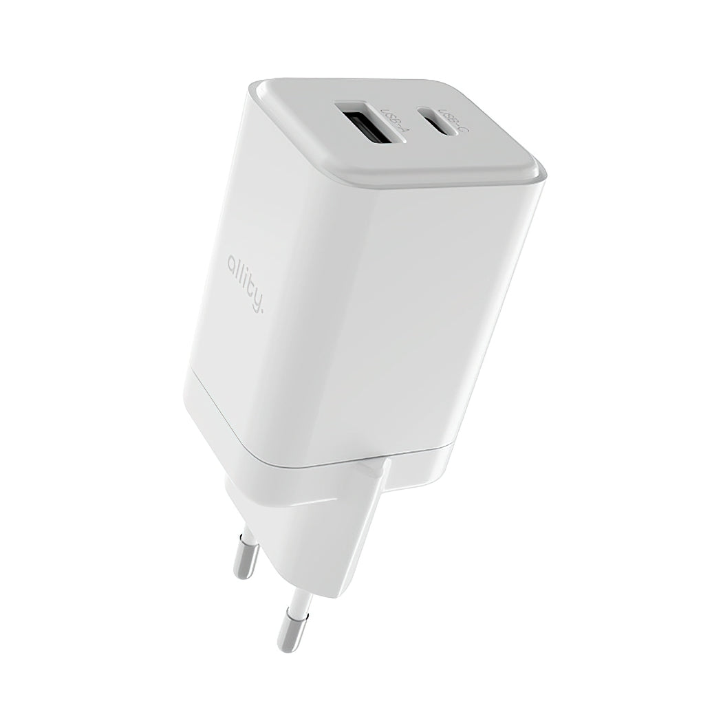 Incarcator Retea Allity. ATC-01-45WCC Fast, 45W, 3A, 1 x USB-A - 1 x USB-C, Alb