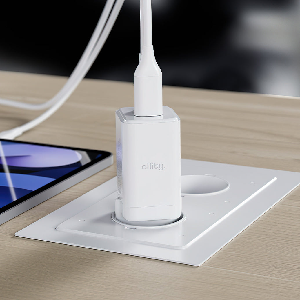 Incarcator Retea Allity. ATC-01-45WCC Fast, 45W, 3A, 1 x USB-A - 1 x USB-C, Alb