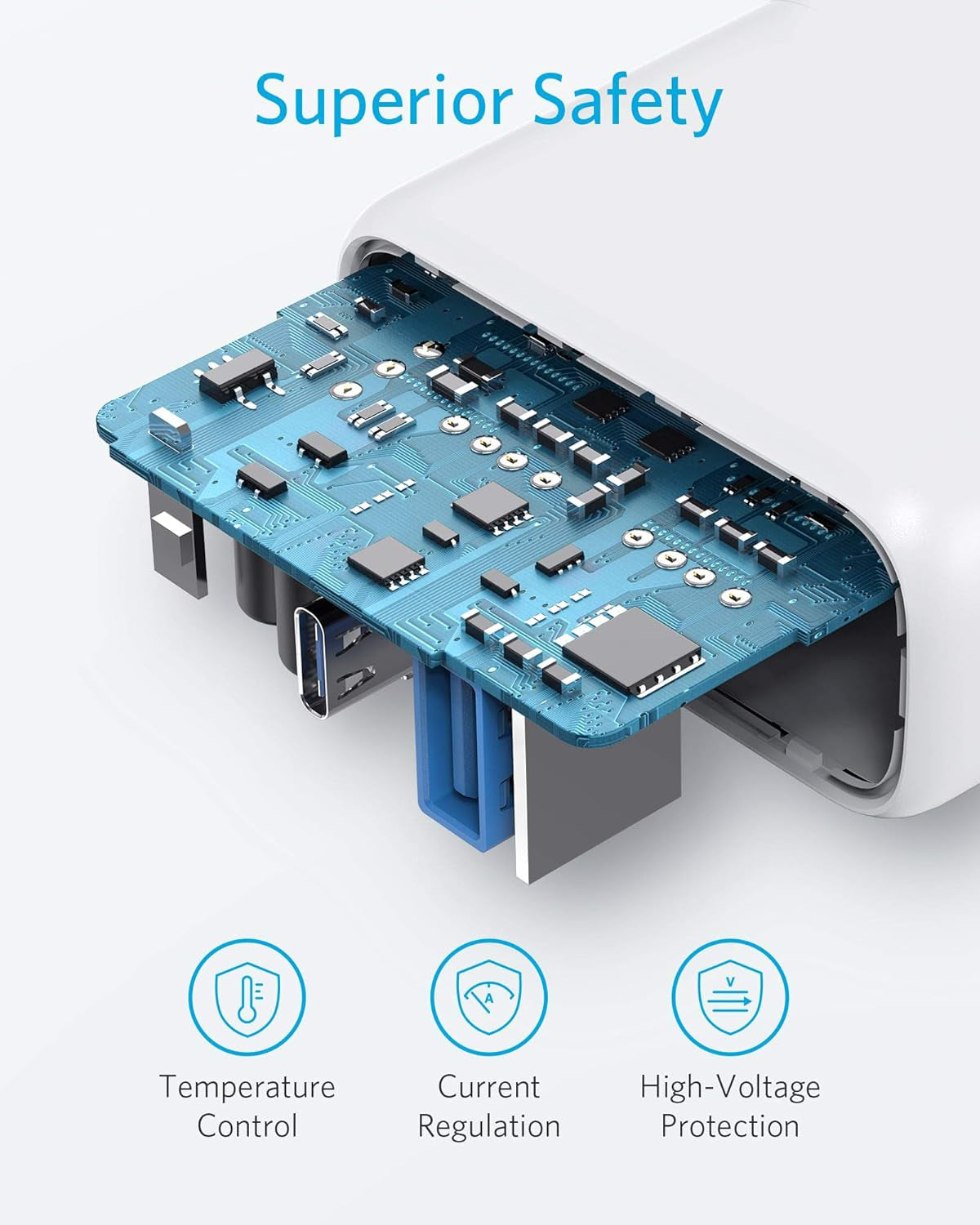 Incarcator Retea Anker PowerPort PD+ 2, 35W, 3A, 1 x USB-A - 1 x USB-C, Alb A2636G21
