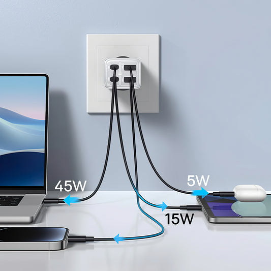 Incarcator Retea Baseus GaN6 Pro, 65W, 3.25A, 2 x USB-A - 2 x USB-C, Alb