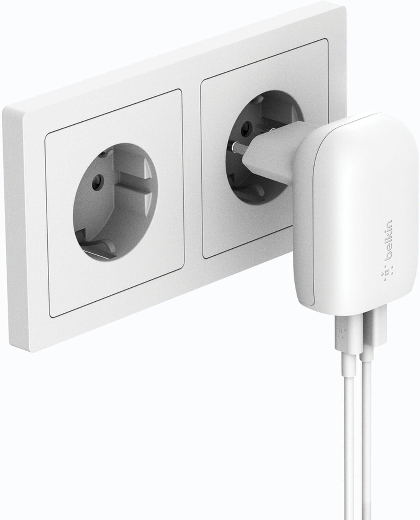 Incarcator Retea Belkin BoostCharge Dual, 37W, 3A, 1 x USB-A - x USB-C, Alb WCB007vfWH