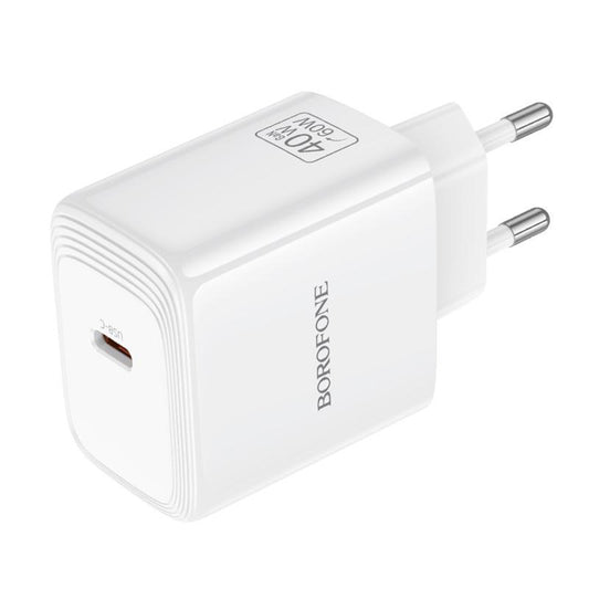 Incarcator Retea Borofone BN33 Fuente, 40W, 1 x USB-C, Alb