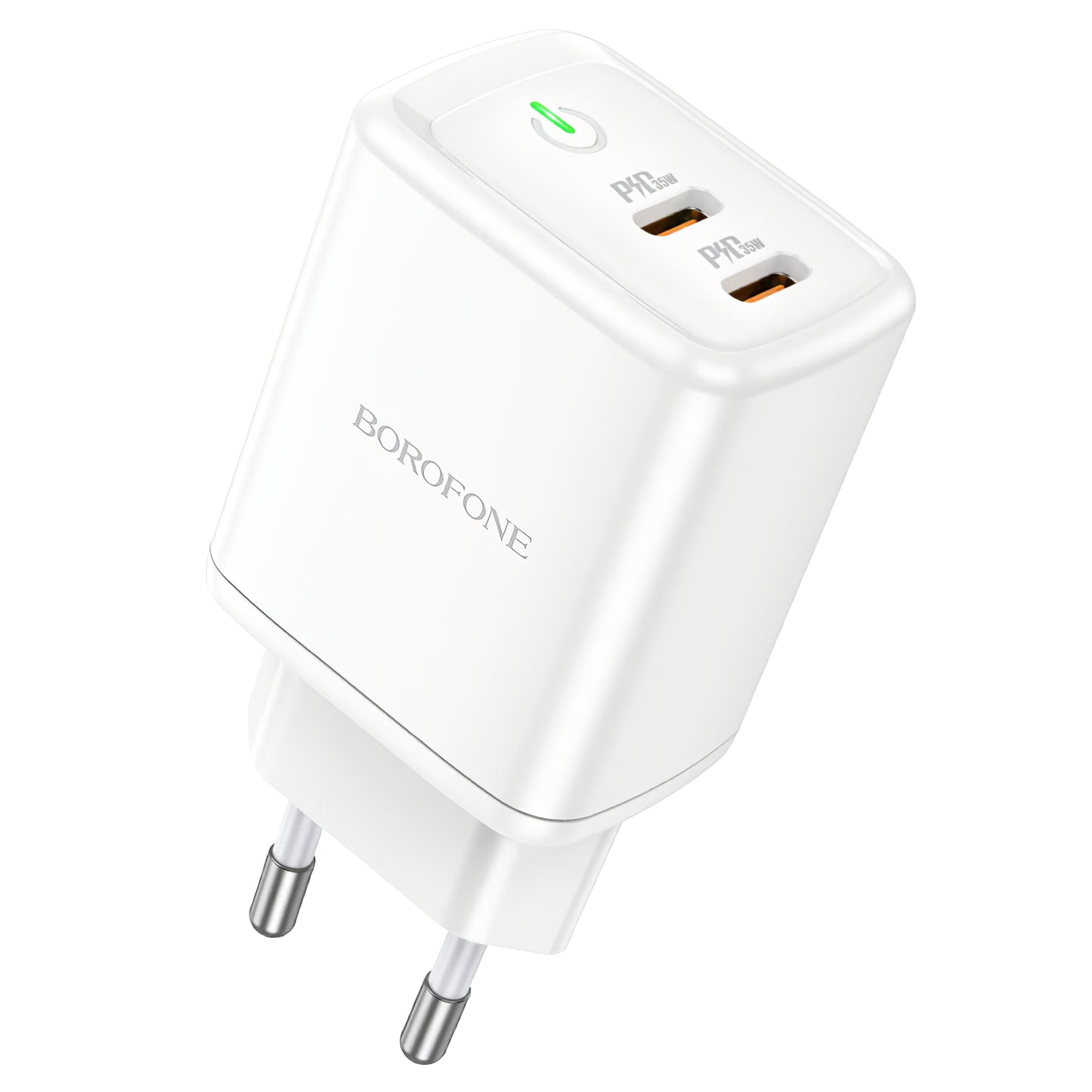 Incarcator Retea Borofone BN9, 35W, 3A, 2 x USB-C, Alb