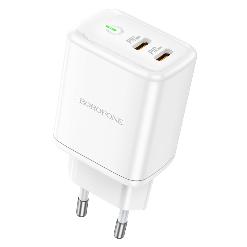 Incarcator Retea Borofone BN9, 35W, 3A, 2 x USB-C, Alb