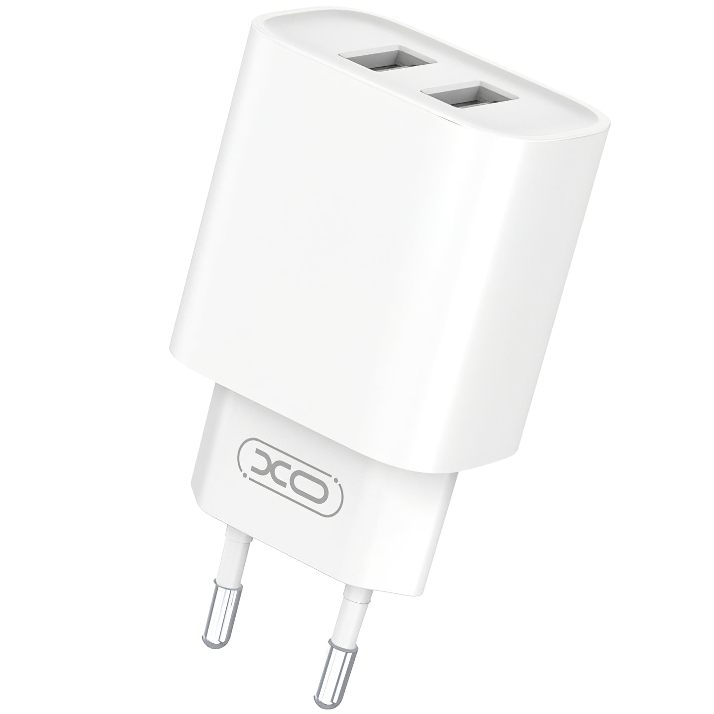 Incarcator Retea Cu Cablu microUSB XO Design CE02C, 10.5W, 2.1A, 2 x USB-A, Alb