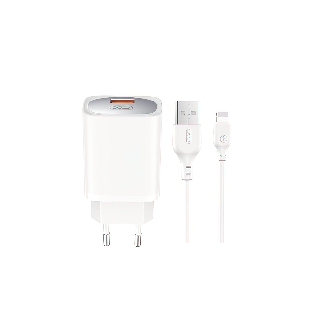 Incarcator Retea Cu Cablu Lightning XO Design CE19, 18W, 3A, 1 x USB-A, Alb