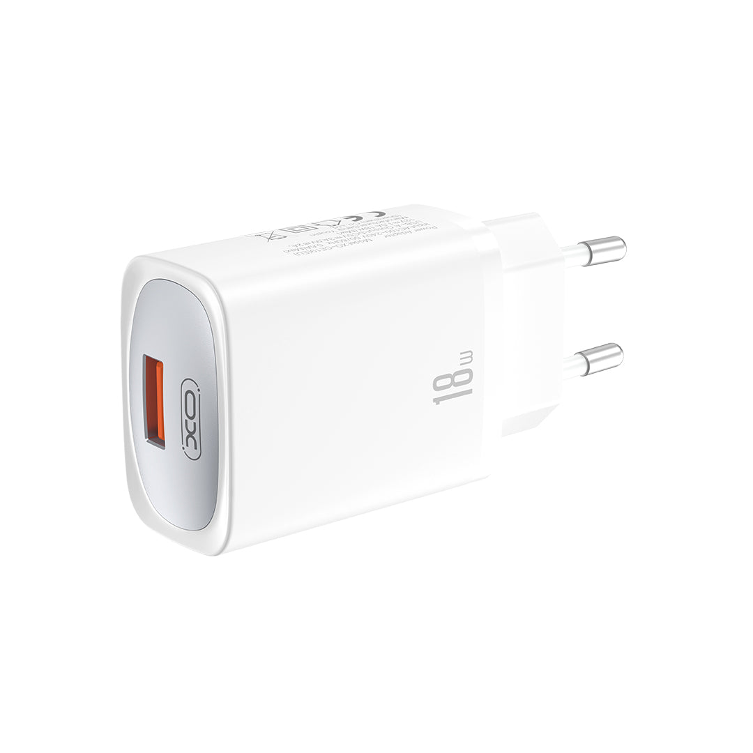Incarcator Retea Cu Cablu USB-C XO Design CE19, 18W, 3A, 1 x USB-A, Alb
