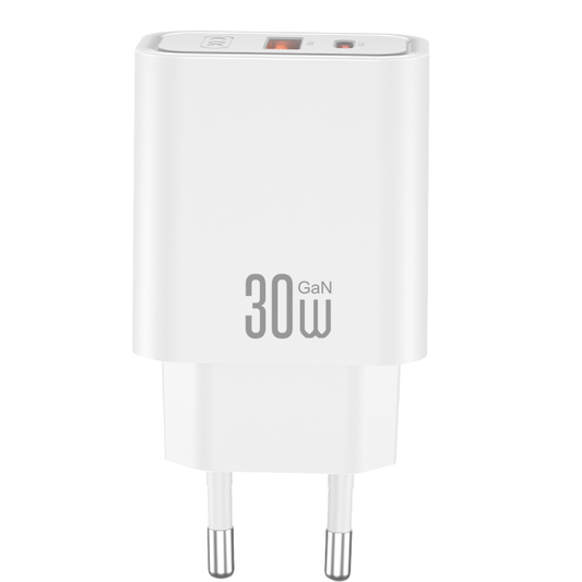 Incarcator Retea Cu Cablu USB-C XO Design CE42, 30W, 3A, 1 x USB-A - 1 x USB-C, Alb