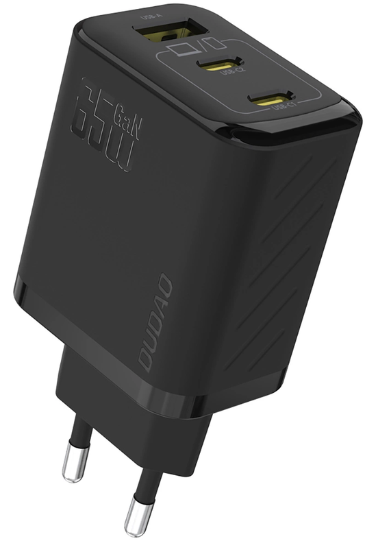 Incarcator Retea Cu Cablu USB-C Dudao A29C, 65W, 3.25A, 1 x USB-A - 2 x USB-C, Negru