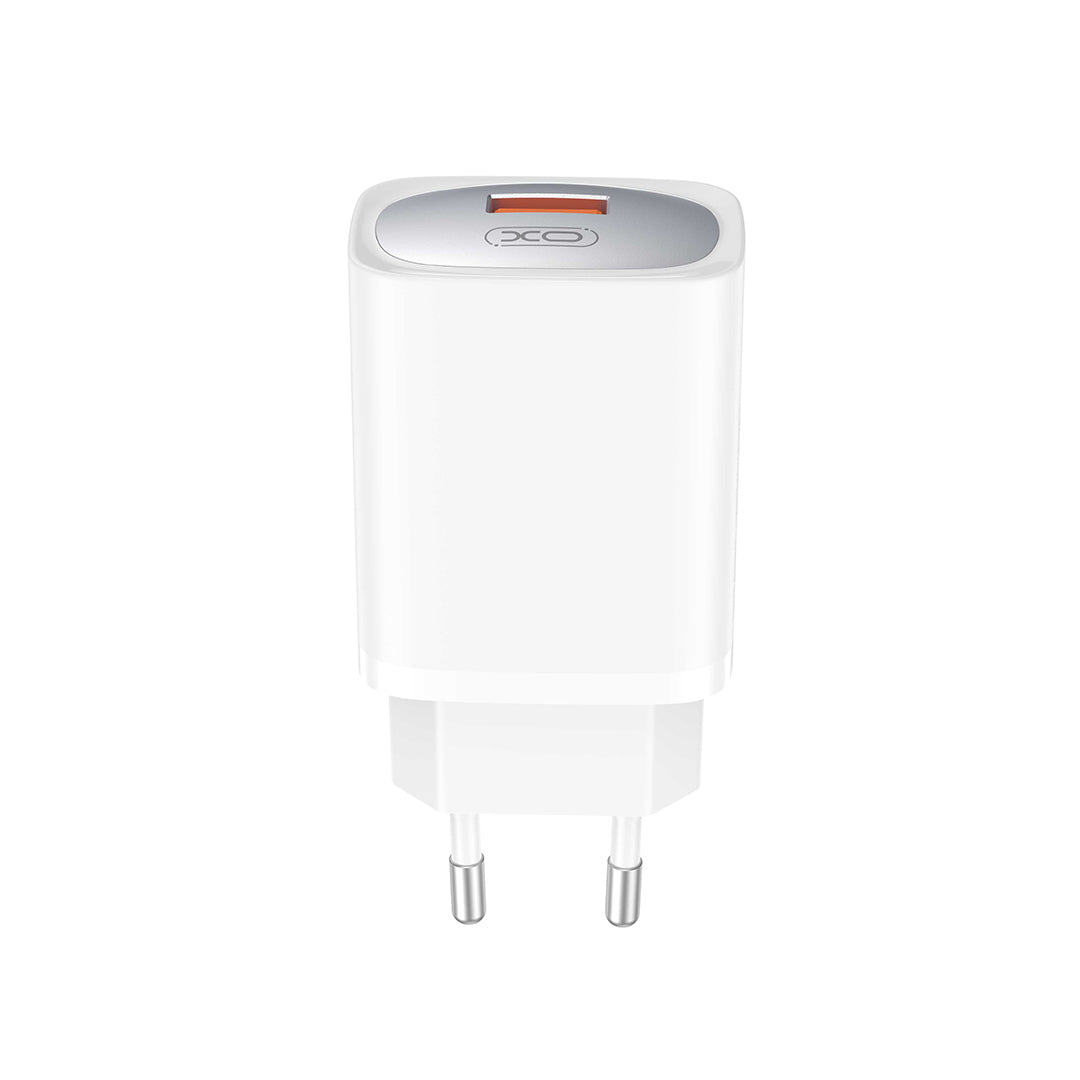 Incarcator Retea Cu Cablu USB-C XO Design CE19, 18W, 3A, 1 x USB-A, Alb