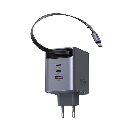 Incarcator Retea Cu Cablu USB-C UGREEN X616 (65828), 100W, 5A, 1 x USB-A - 3 x USB-C, Gri