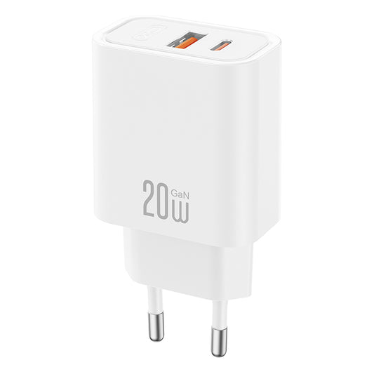 Incarcator Retea Cu Cablu USB-C XO Design CE40, 20W, 3A, 1 x USB-A - 1 x USB-C, Alb