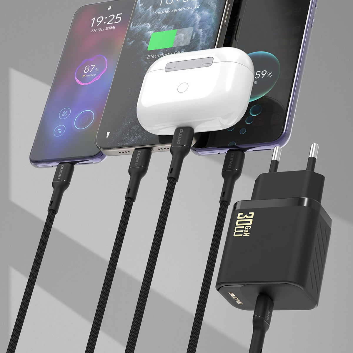 Incarcator Retea Cu Cablu USB-C Dudao A27PCEU, 30W, 3A, 1 x USB-C, Negru