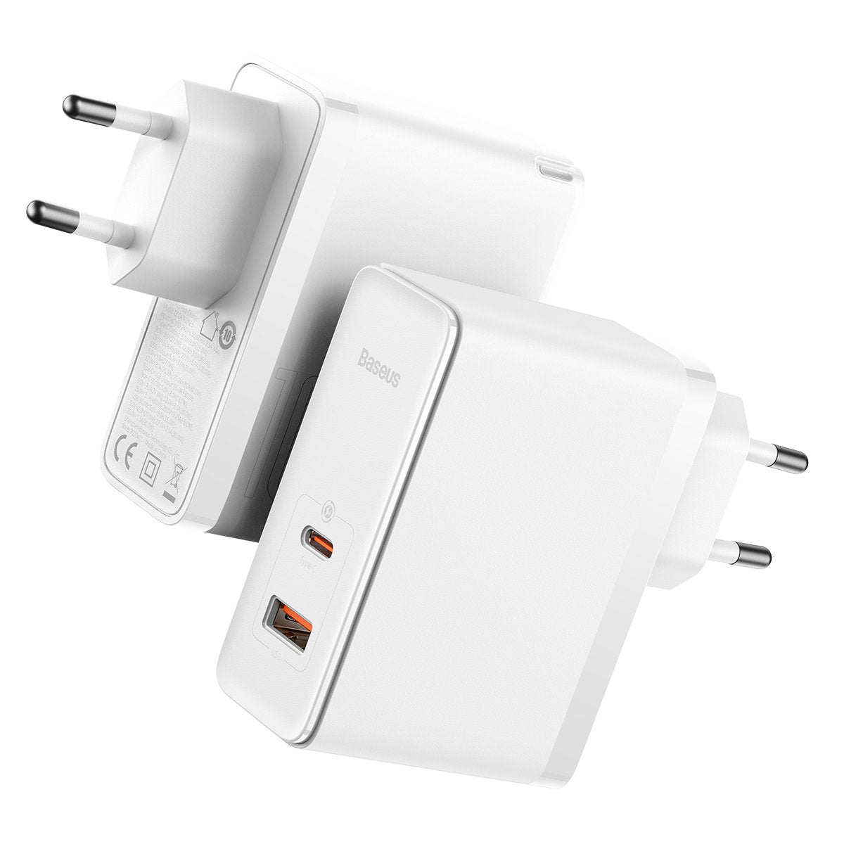 Incarcator Retea cu Cablu USB-C Baseus GaN5 Pro, 100W, 3A, 1 x USB-A - 1 x USB-C, Alb CCGP090202