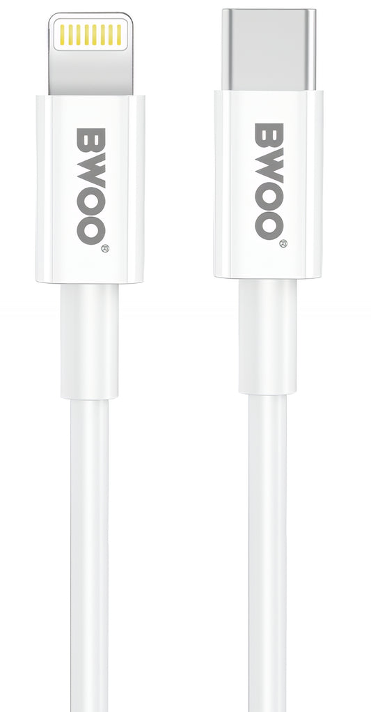 Incarcator Retea Cu Cablu Lightning BWOO CDA159, 20W, 3A, 1 x USB-C, Alb