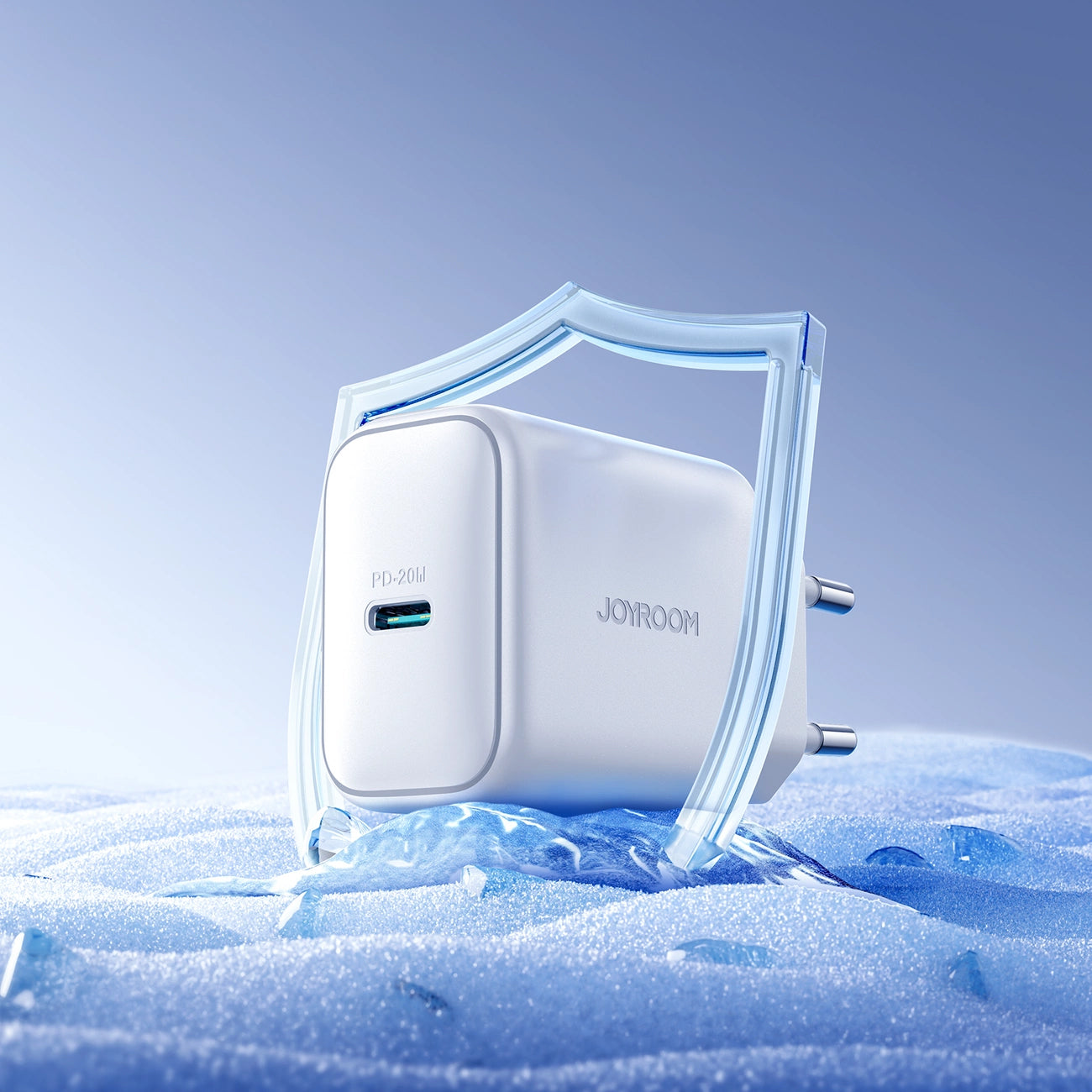 Incarcator Retea Cu Cablu Lightning Joyroom JR-TCF20, 20W, 3A, 1 x USB-C, Alb