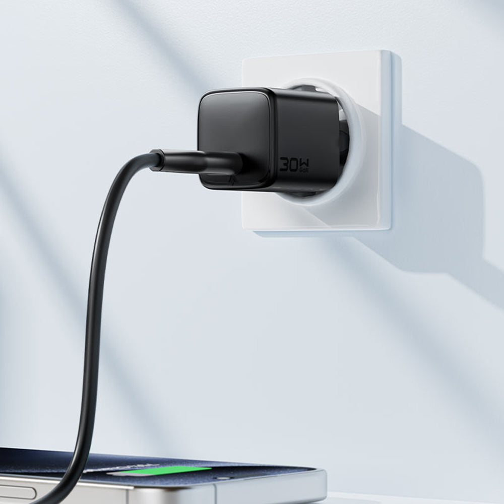 Incarcator Retea Cu Cablu USB-C Acefast A118, 30W, 3A, 1 x USB-C, Negru