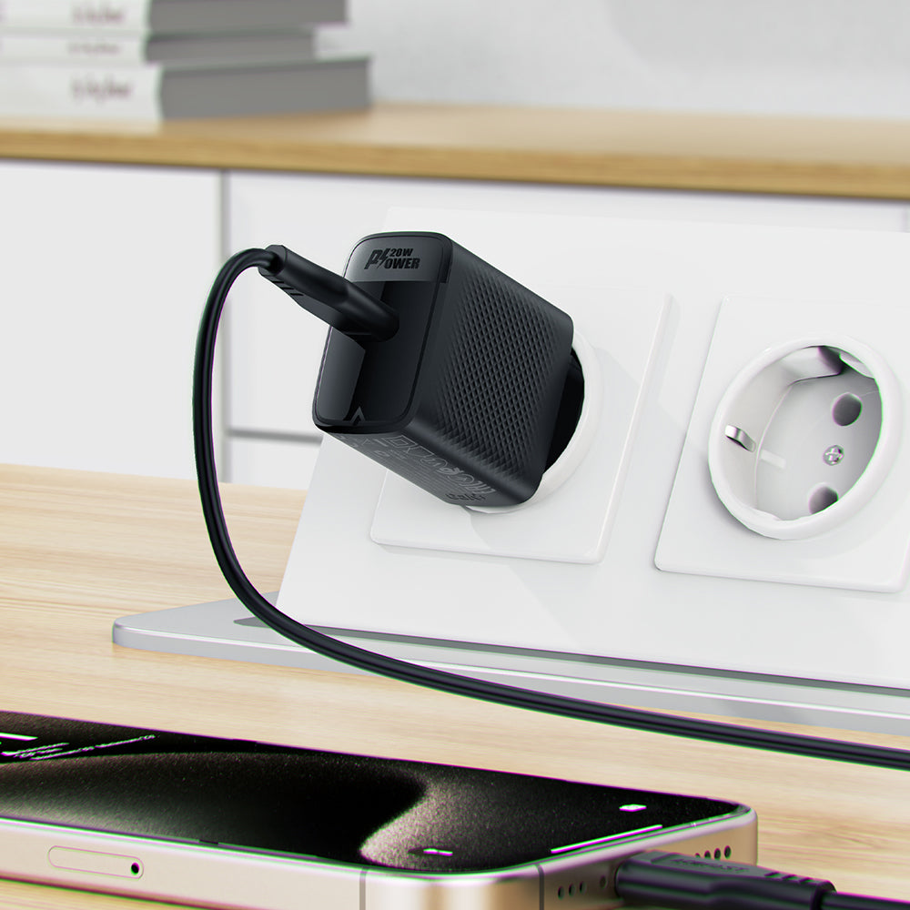 Incarcator Retea Cu Cablu USB-C Acefast A82, 20W, 3A, 1 x USB-C, Negru