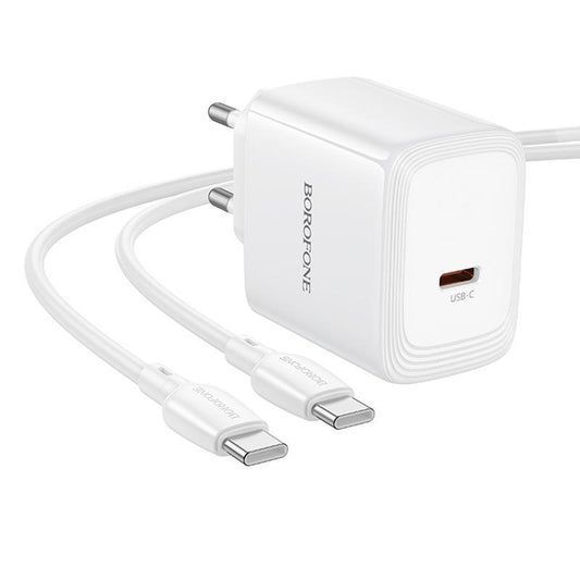 Incarcator Retea Cu Cablu USB-C Borofone BN33 Fuente, 40W, 1 x USB-C, Alb